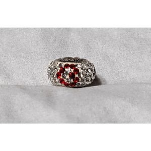 NEW PANDORA RHINESTONE WHITE W/ 3 RED HEARTS - JUST STUNNING!!!!!